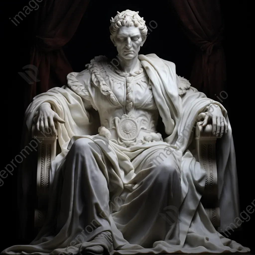 Carrara marble sculpture of Aurelia Cotta depicted as a symbol of strength - Image 1