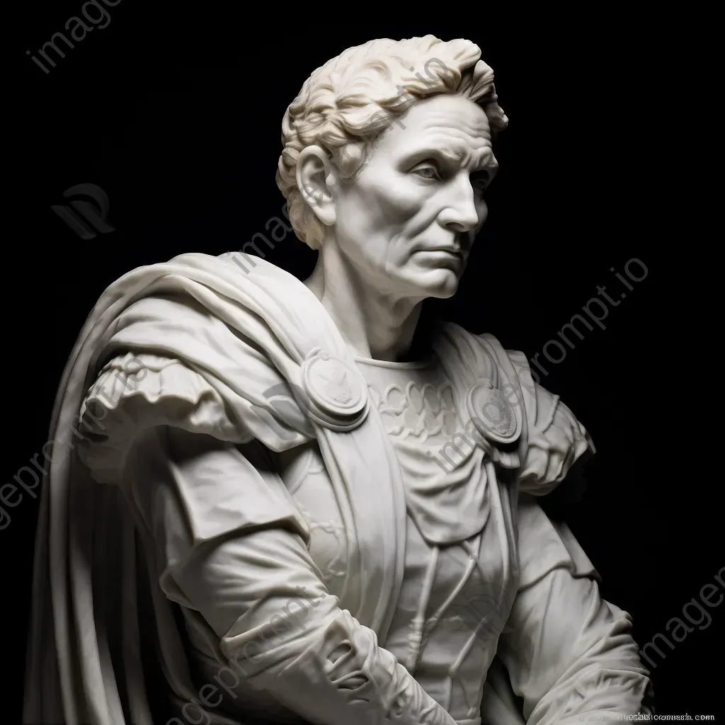 Carrara marble sculpture of Aurelia Cotta depicted as a symbol of strength - Image 2