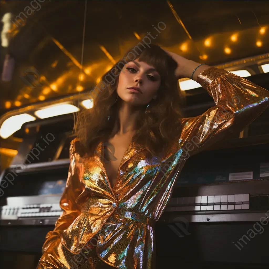 1970s disco fashion sequined jumpsuits and platforms - Image 4