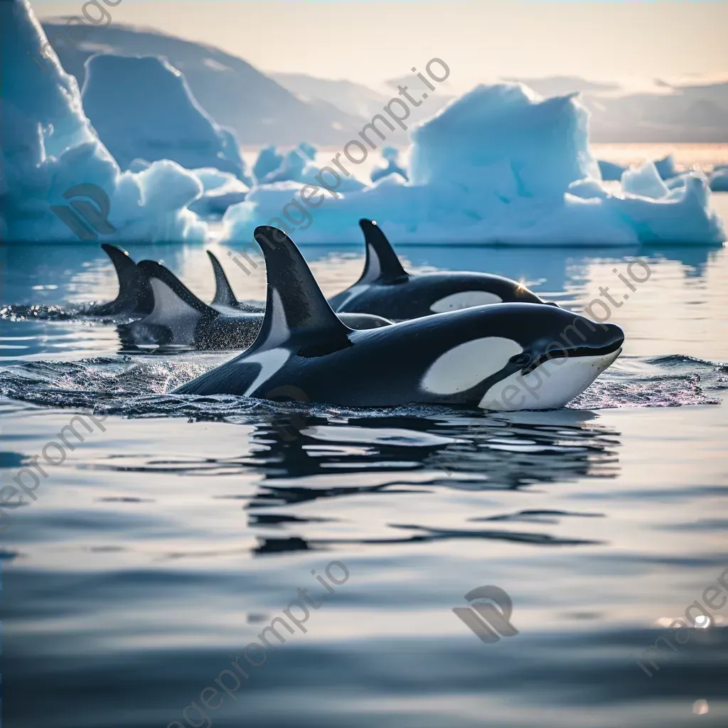 Orcas swimming in Arctic waters - Image 4