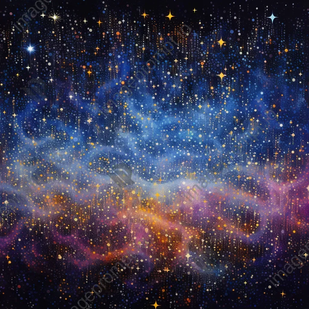 Distant galaxies captured through pointillism, forming intricate cosmic patterns - Image 2