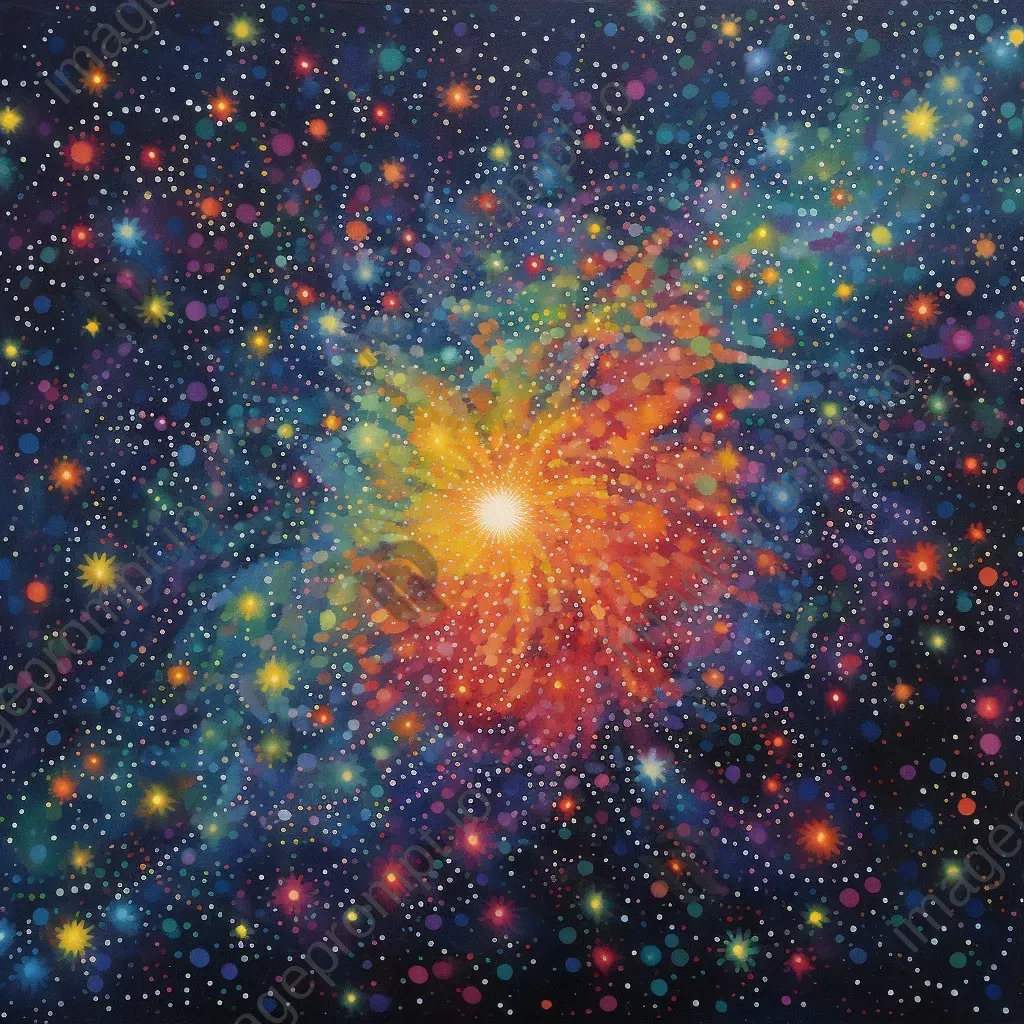 Distant galaxies captured through pointillism, forming intricate cosmic patterns - Image 3