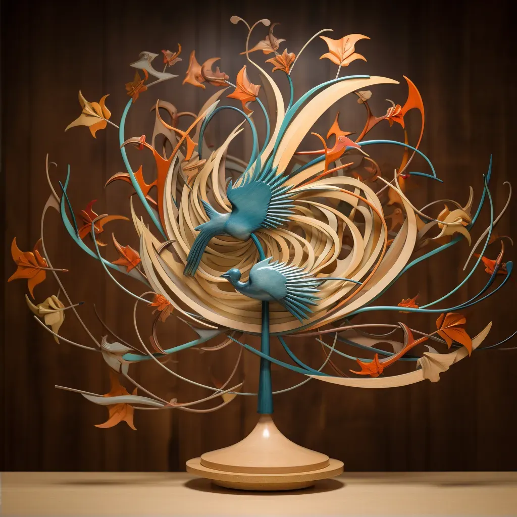 Kinetic wind sculpture mimicking bird movements - Image 2