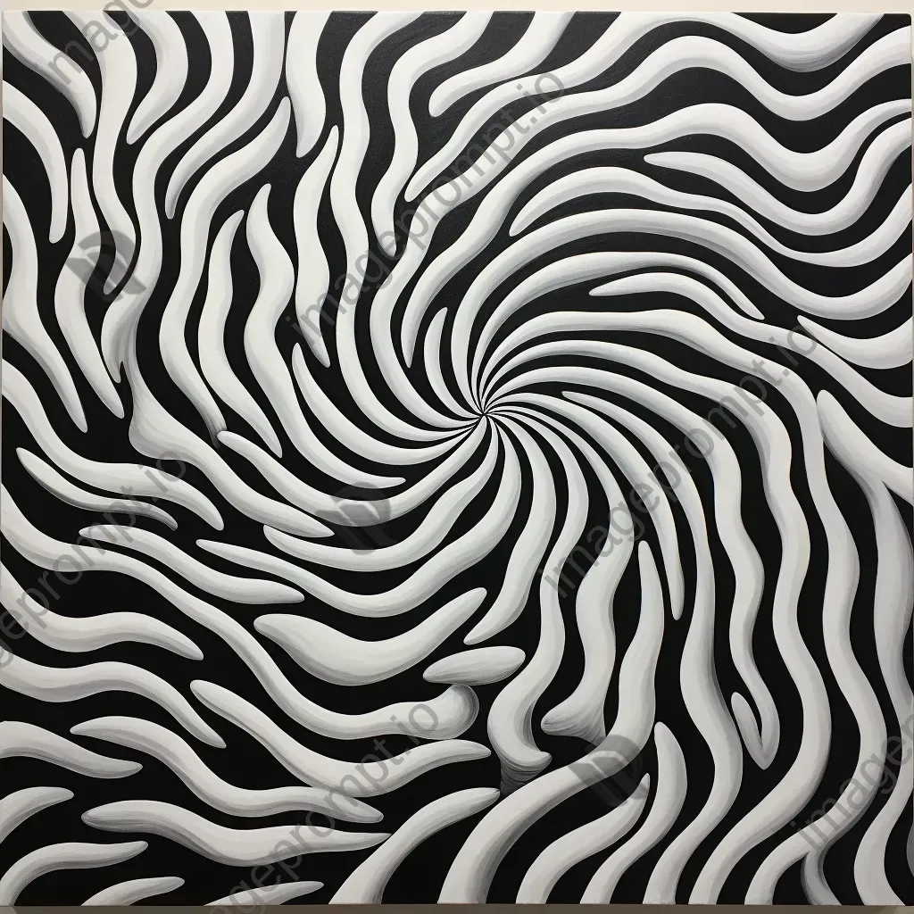 Monochrome oil painting creating a swirling vortex of shades - Image 2