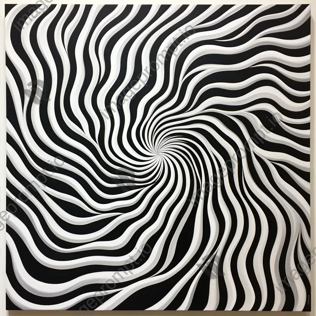 Monochrome oil painting creating a swirling vortex of shades - Image 4