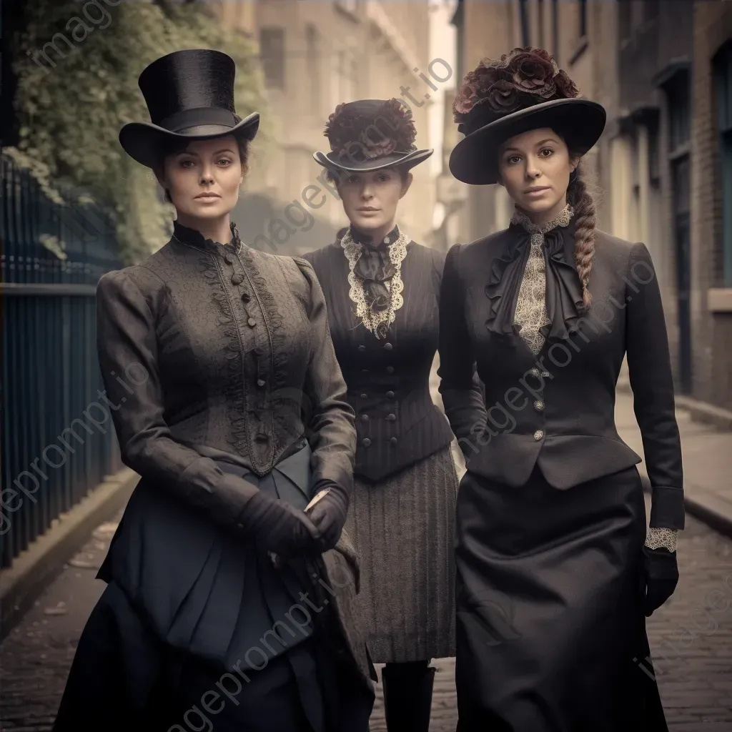 1890s victorian walking suits bustle skirts and top hats - Image 4