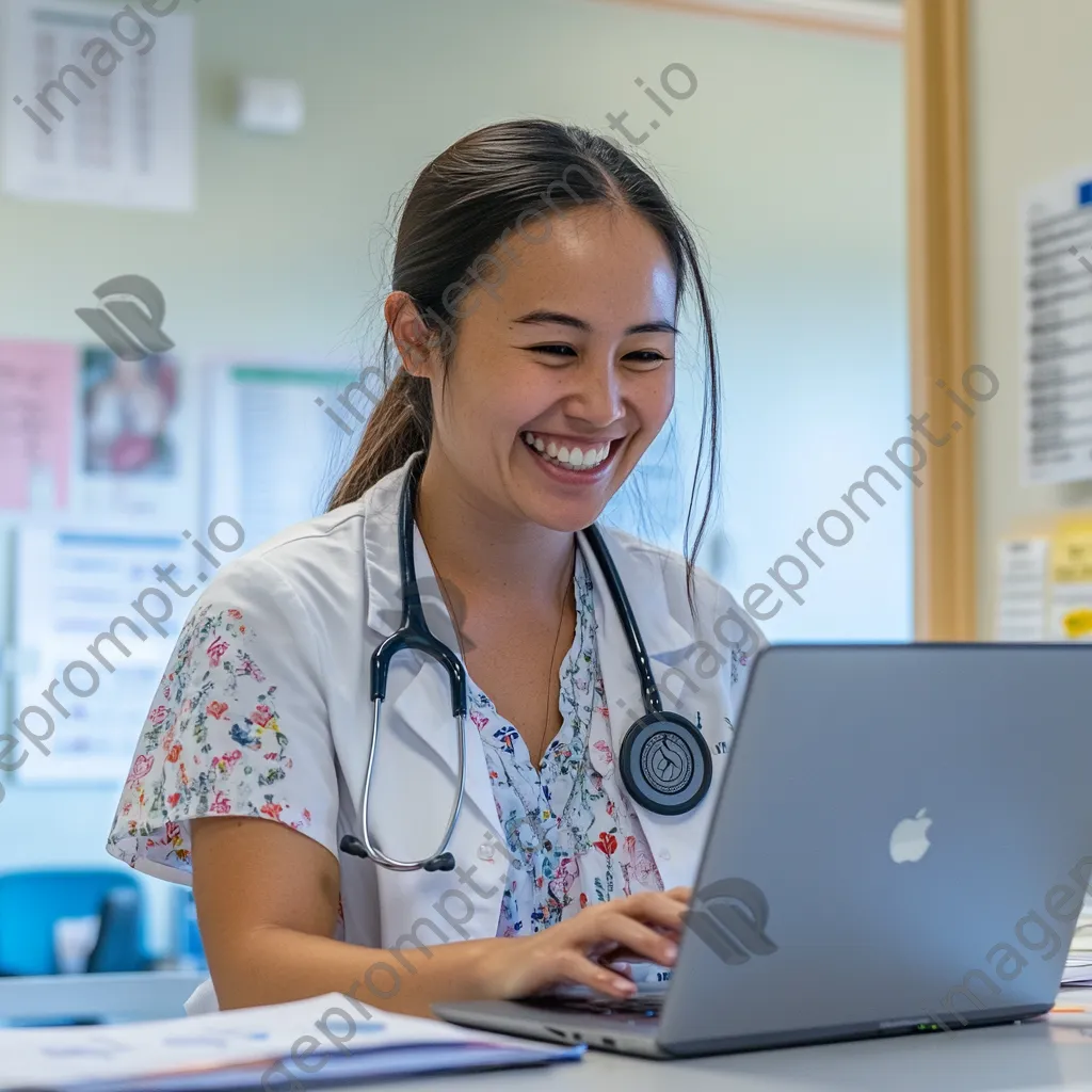 Nurse showcasing telehealth instructions - Image 2