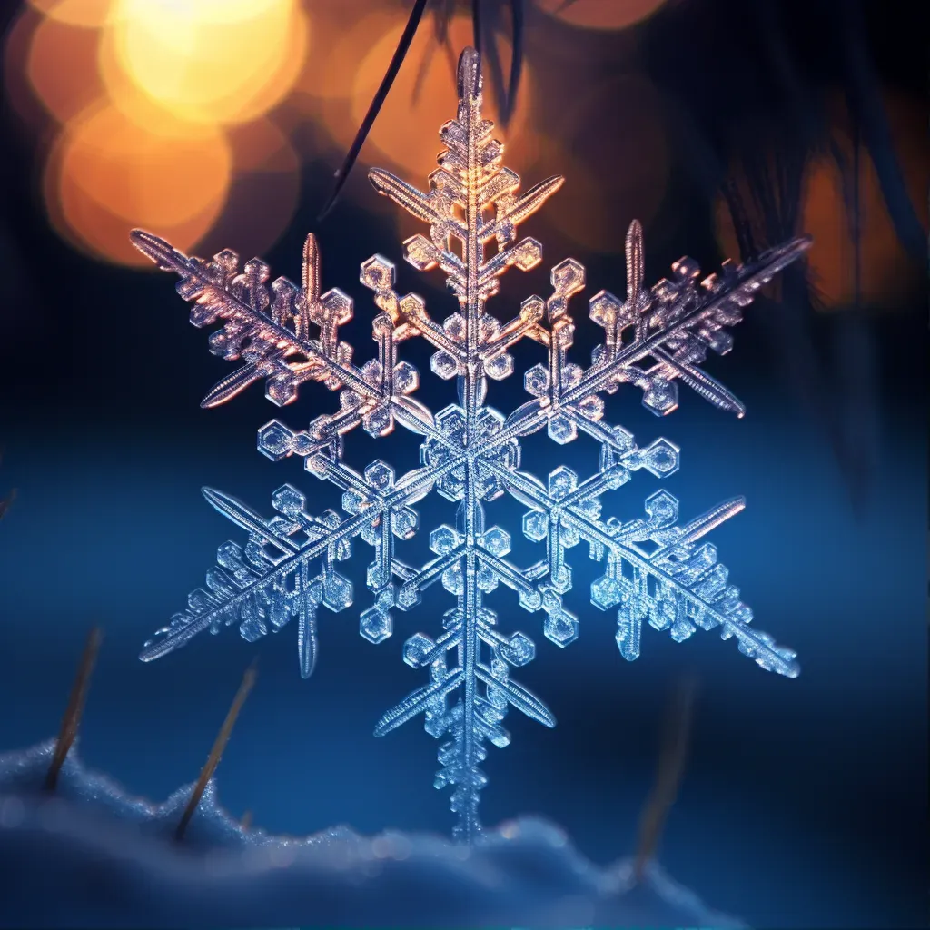 Snowflake with intricate fractal patterns - Image 1