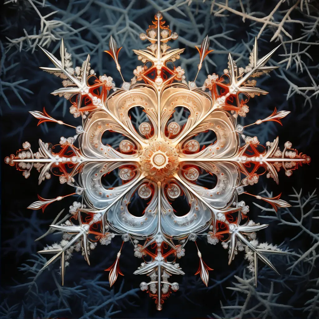 Snowflake with intricate fractal patterns - Image 2