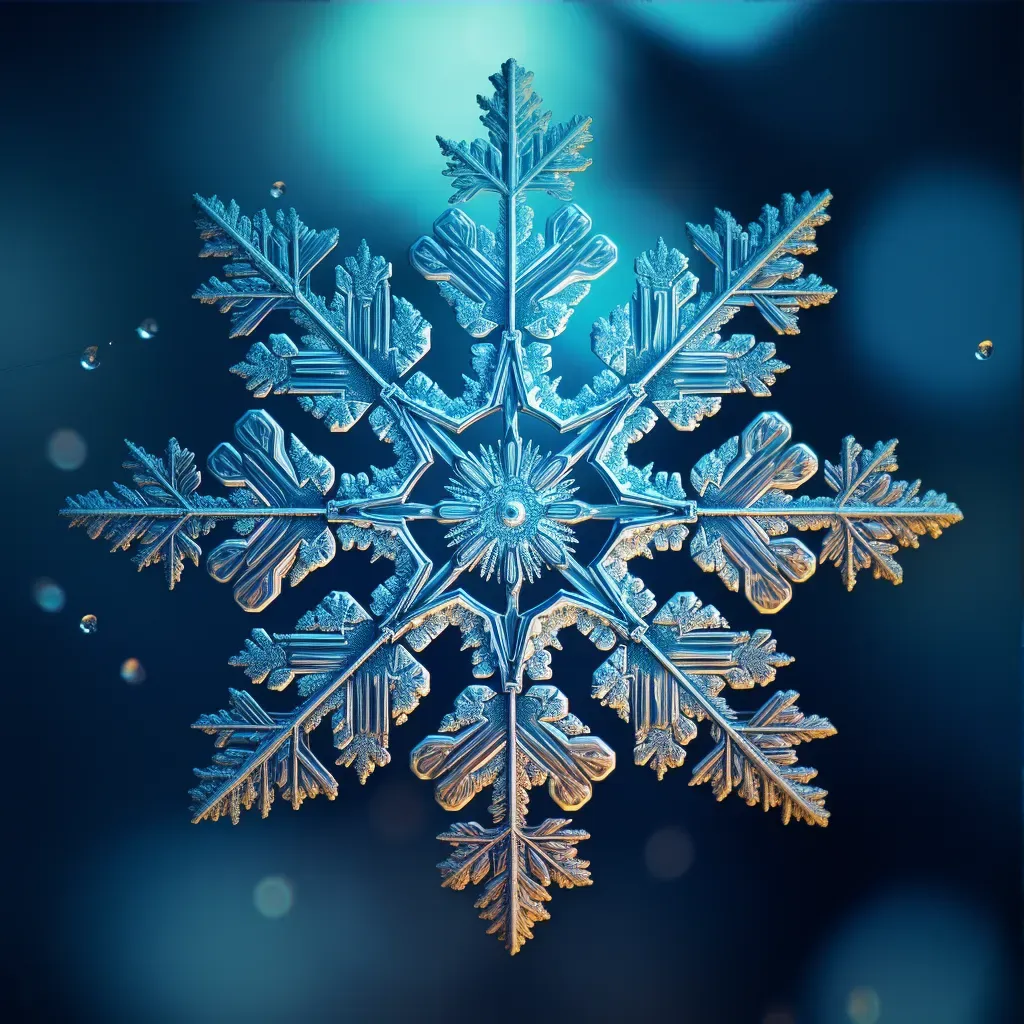 Snowflake with intricate fractal patterns - Image 3