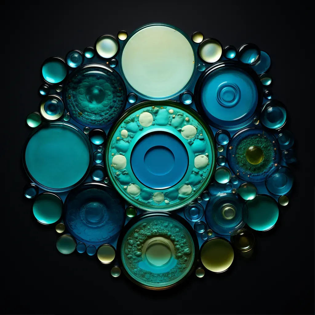 Overlapping circles design in blue and green hues - Image 1