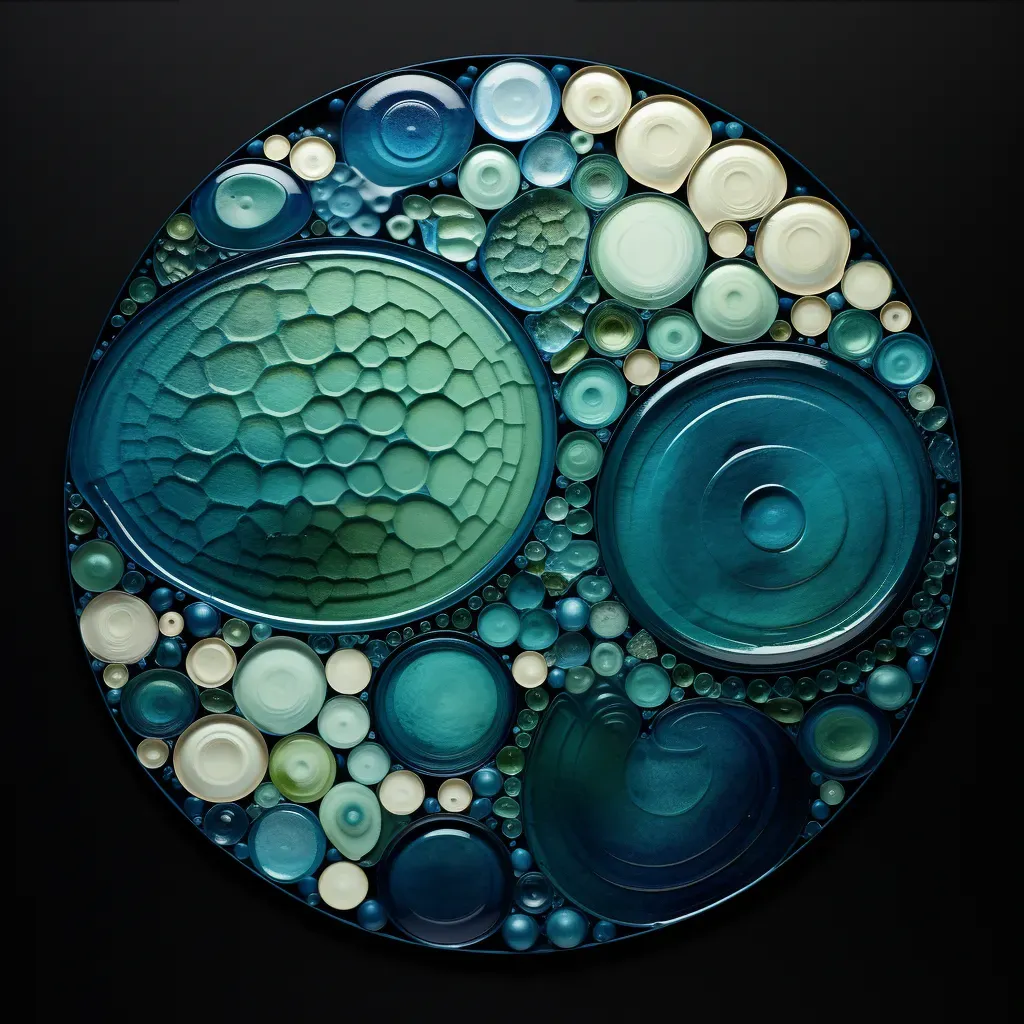 Overlapping circles design in blue and green hues - Image 3