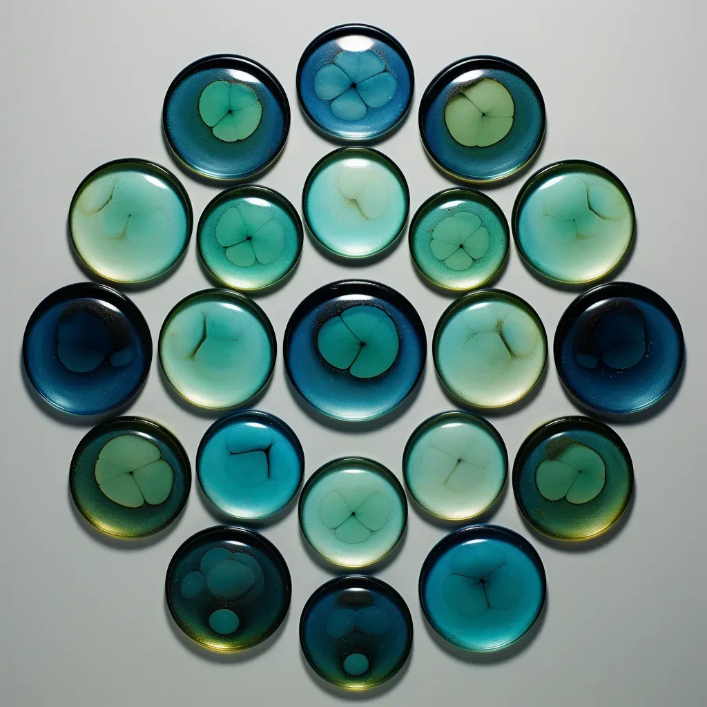 Overlapping circles design in blue and green hues - Image 4