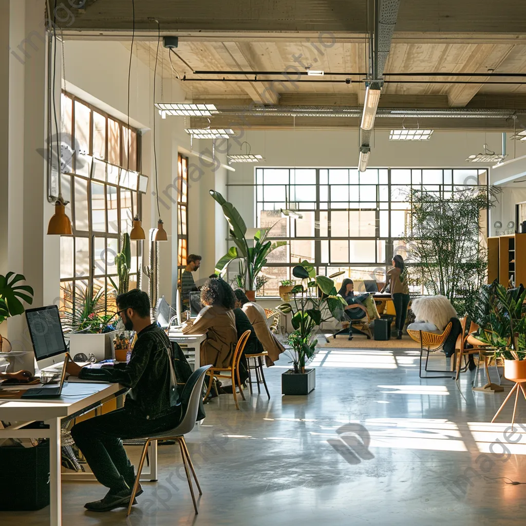 Modern shared office with desks in natural light - Image 1