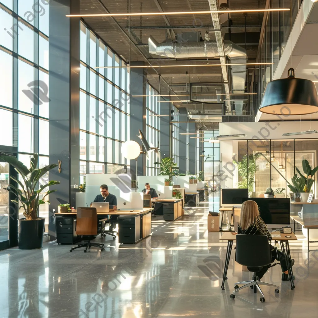 Modern shared office with desks in natural light - Image 4