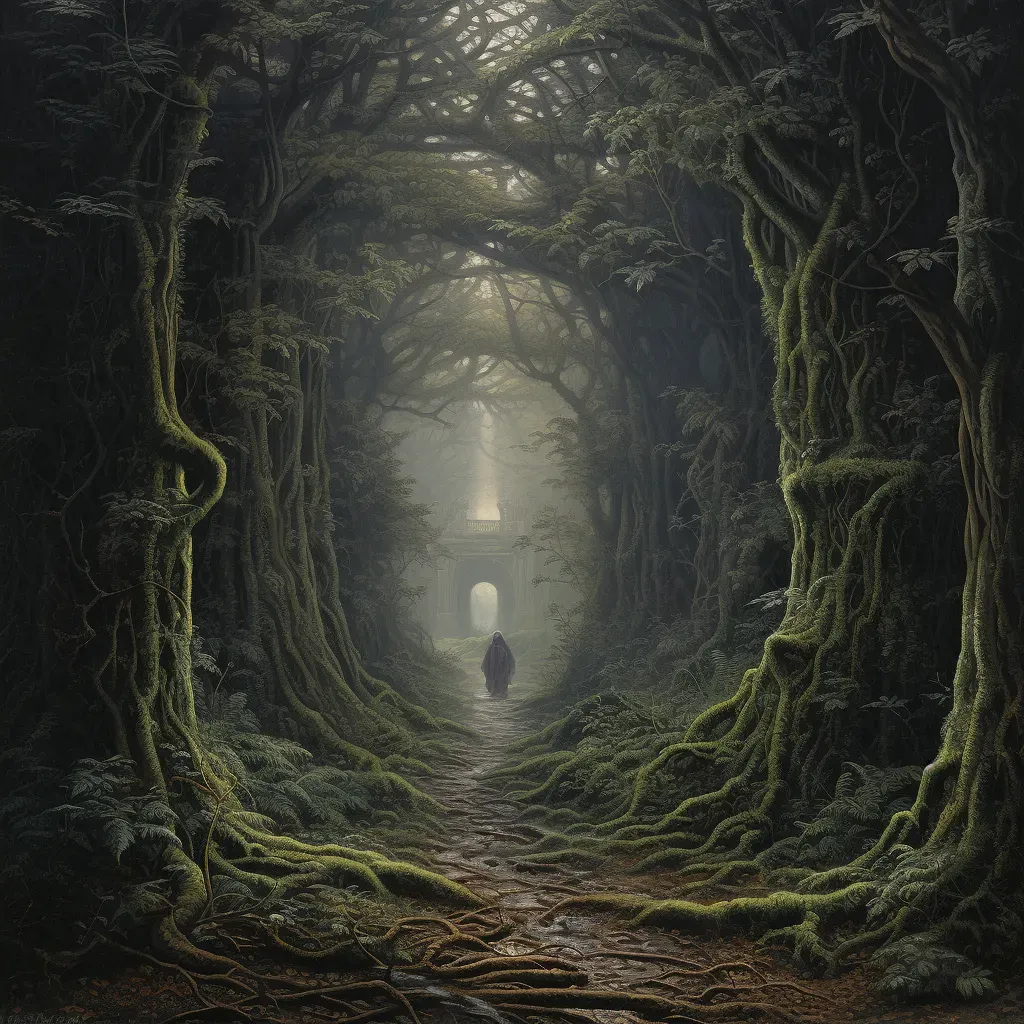 Enchanting foggy forest pathway - Image 2