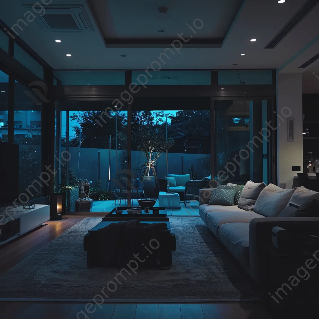 Modern living room featuring smart security devices - Image 1