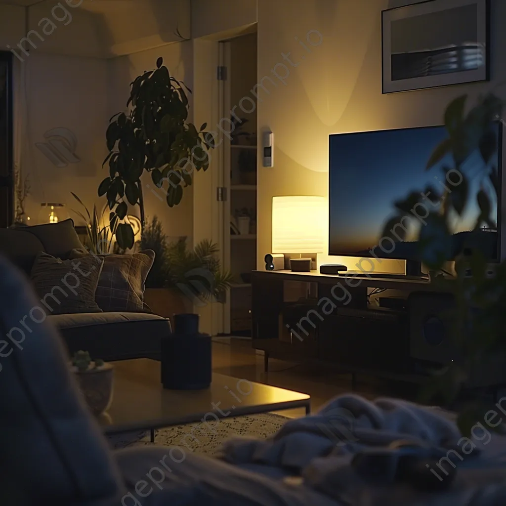 Modern living room featuring smart security devices - Image 2