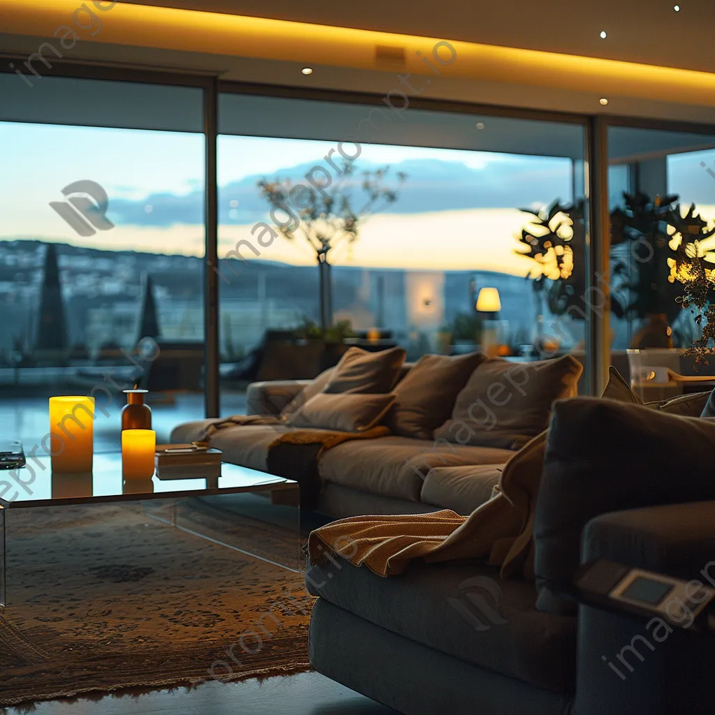 Modern living room featuring smart security devices - Image 4