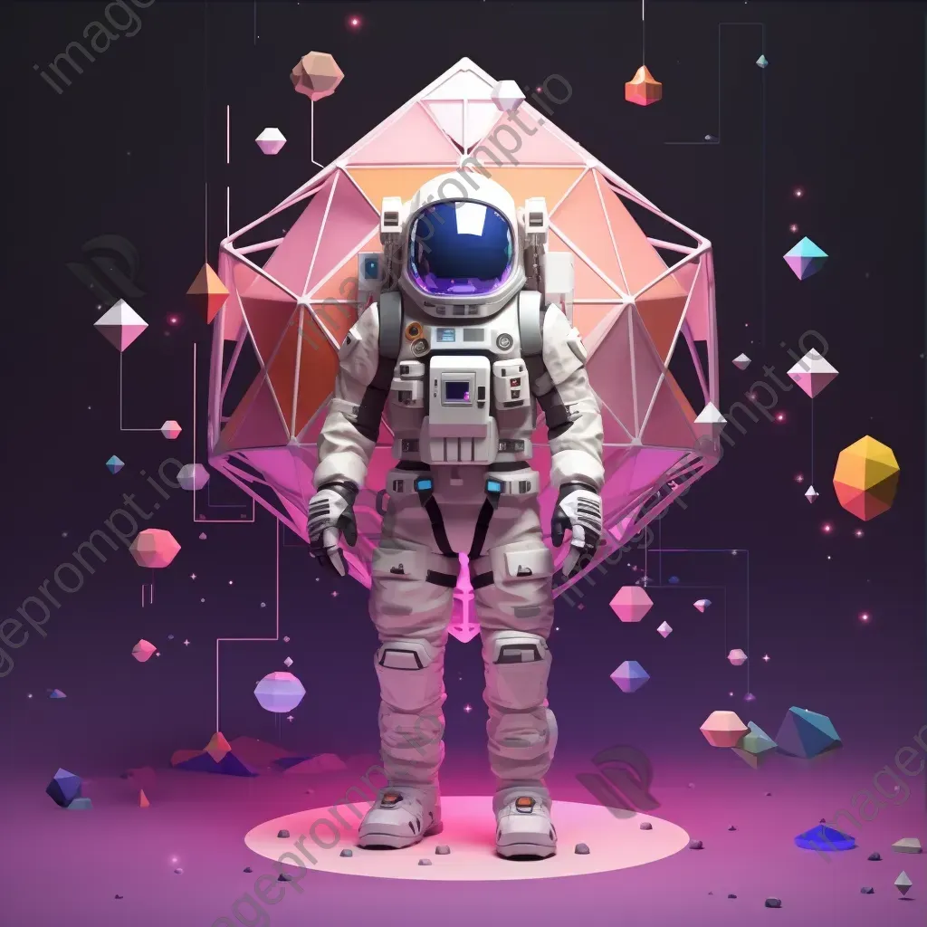 Pastel-colored low poly space explorer - Image 3