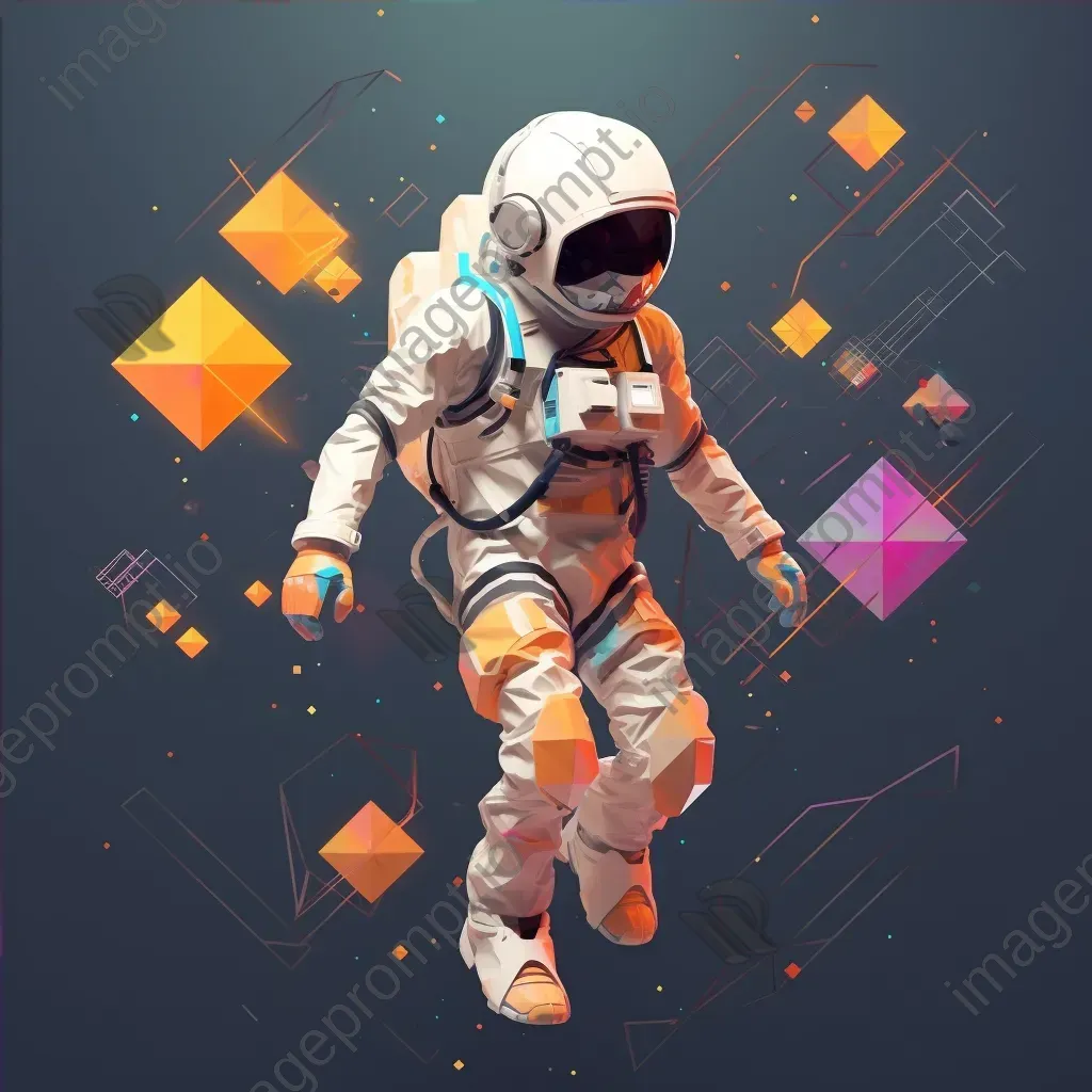 Pastel-colored low poly space explorer - Image 4