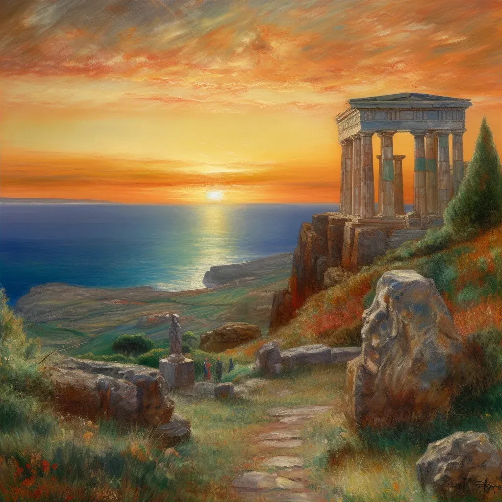 Ancient Greek Temple Overlooking the Mediterranean Sea - Image 2