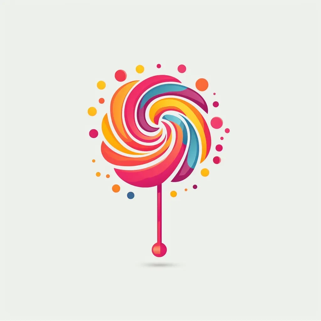 Colorful lollipop candy store logo in bright colors - Image 1