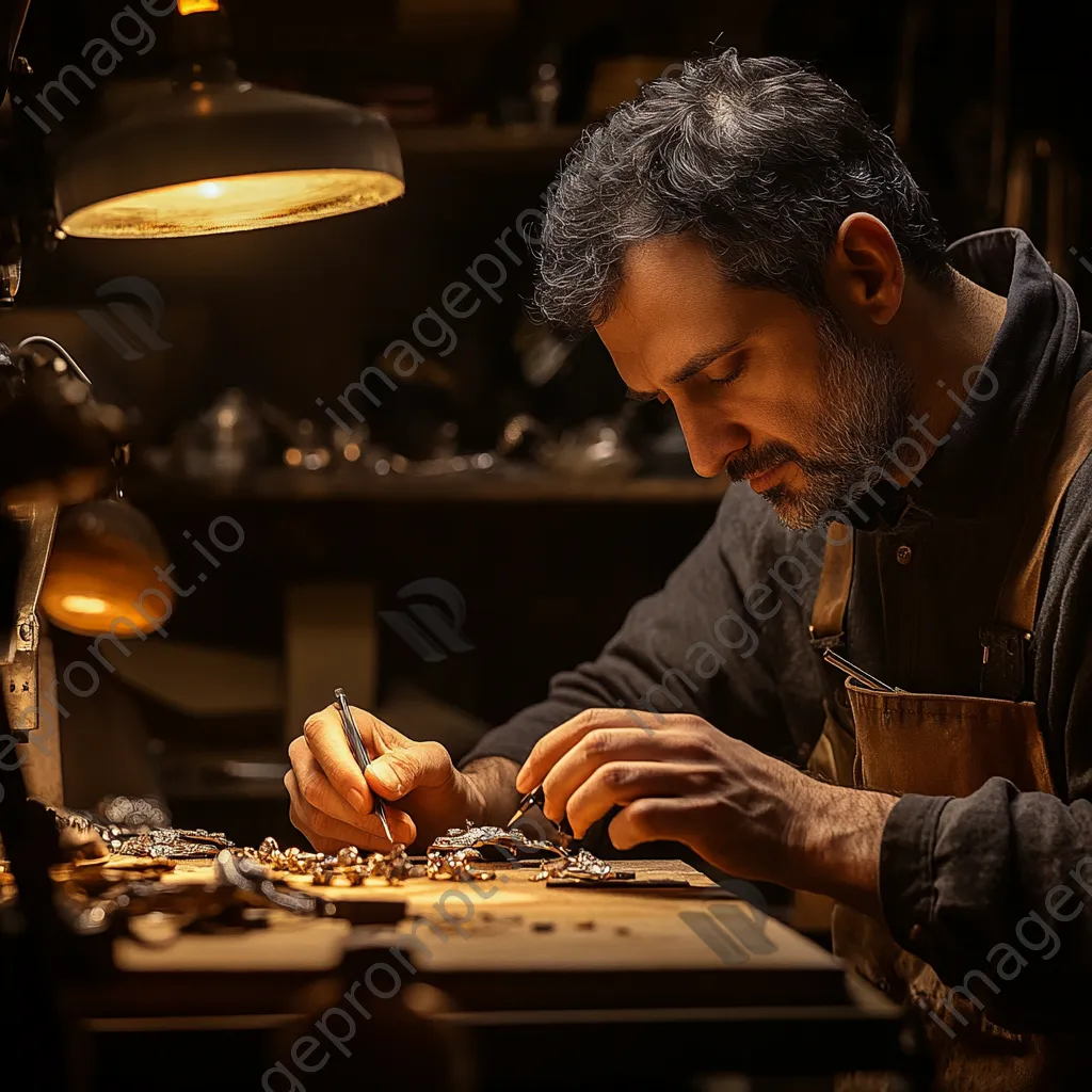 Jewelry artisan working in a luxury workshop - Image 1