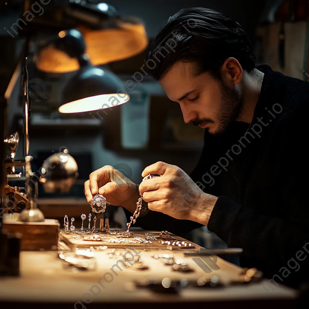 Jewelry artisan working in a luxury workshop - Image 4