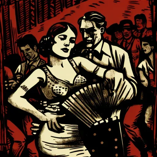 Image of a passionate tango dance with a bandoneon player - Image 1