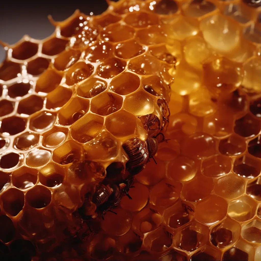 Honeycomb close-up with hexagonal cells - Image 1