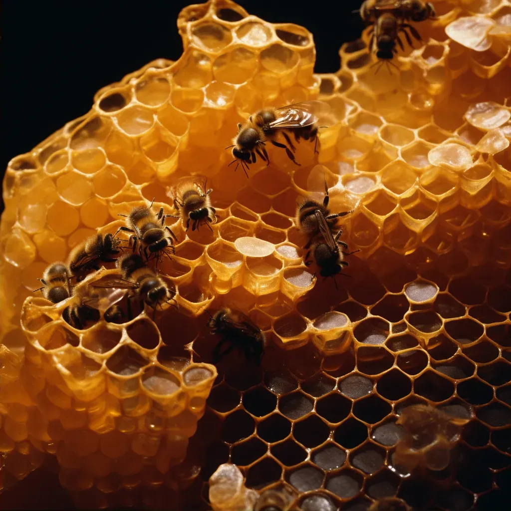 Honeycomb close-up with hexagonal cells - Image 2