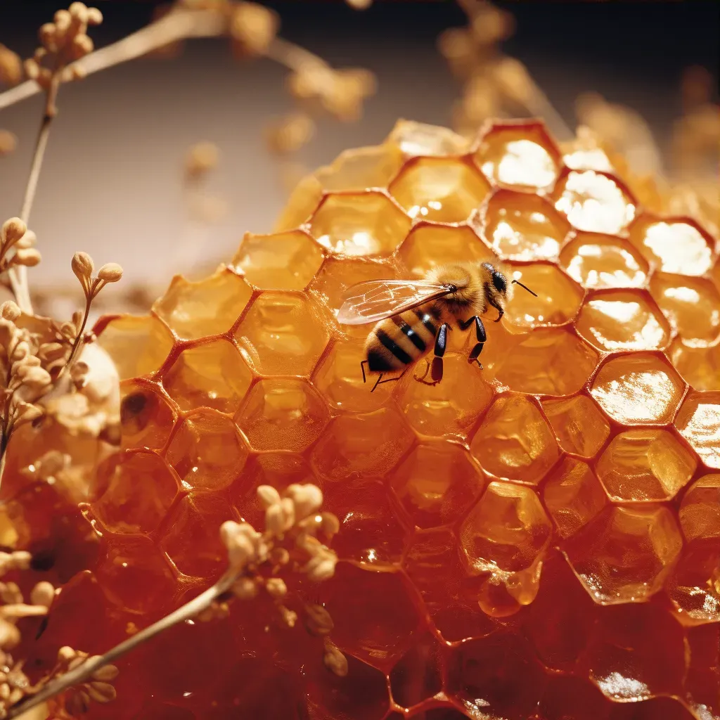 Honeycomb close-up with hexagonal cells - Image 3