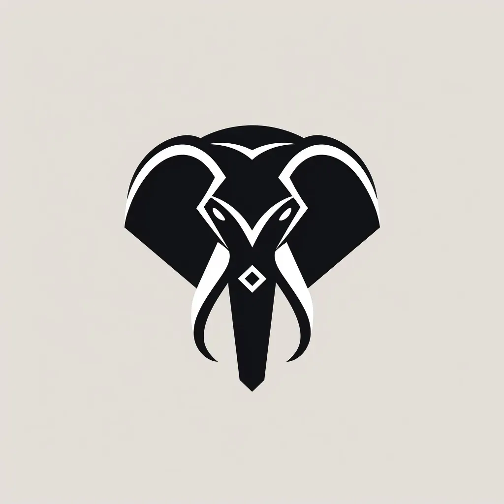 minimalist stylized elephant head logo - Image 1