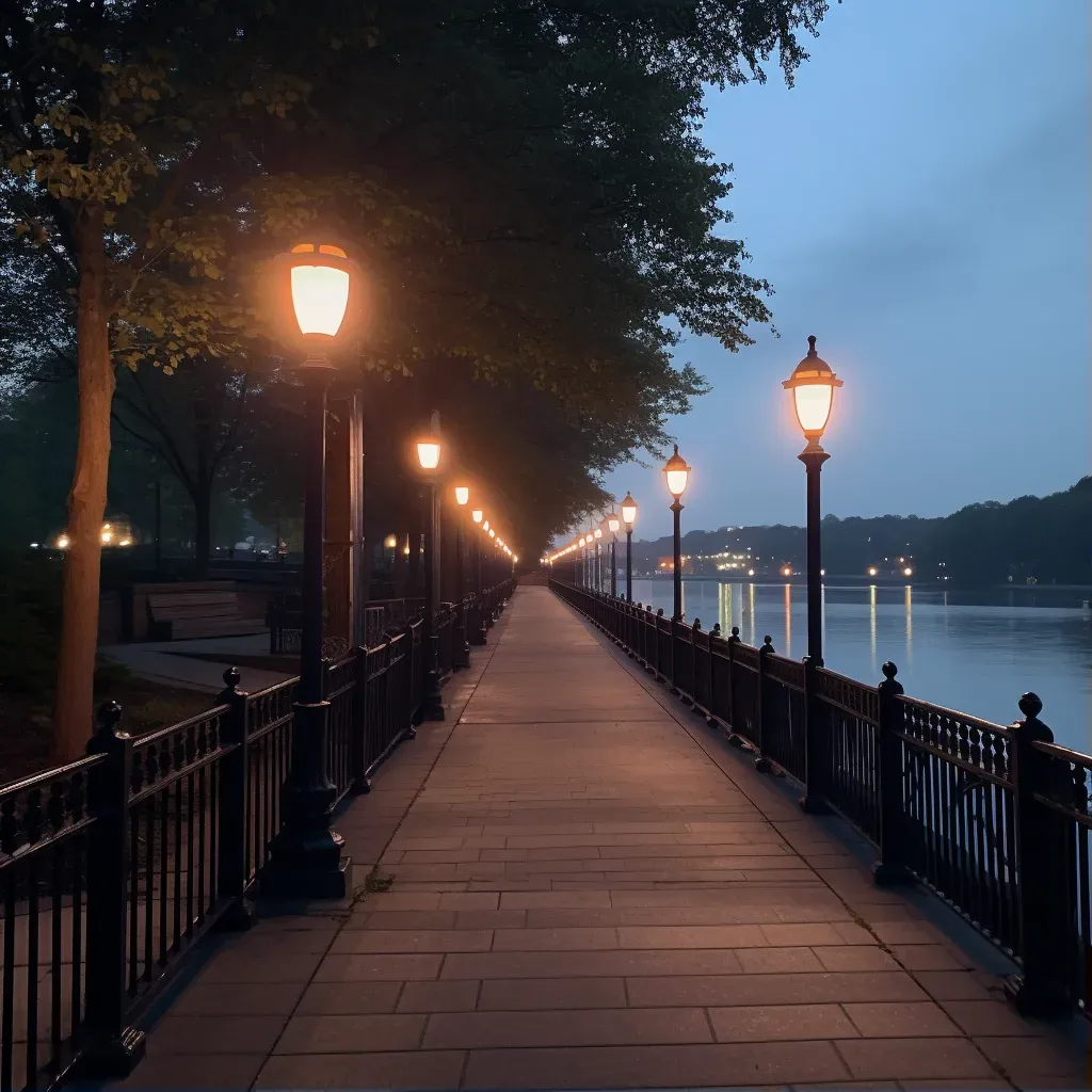 Tranquil Riverside Walkway