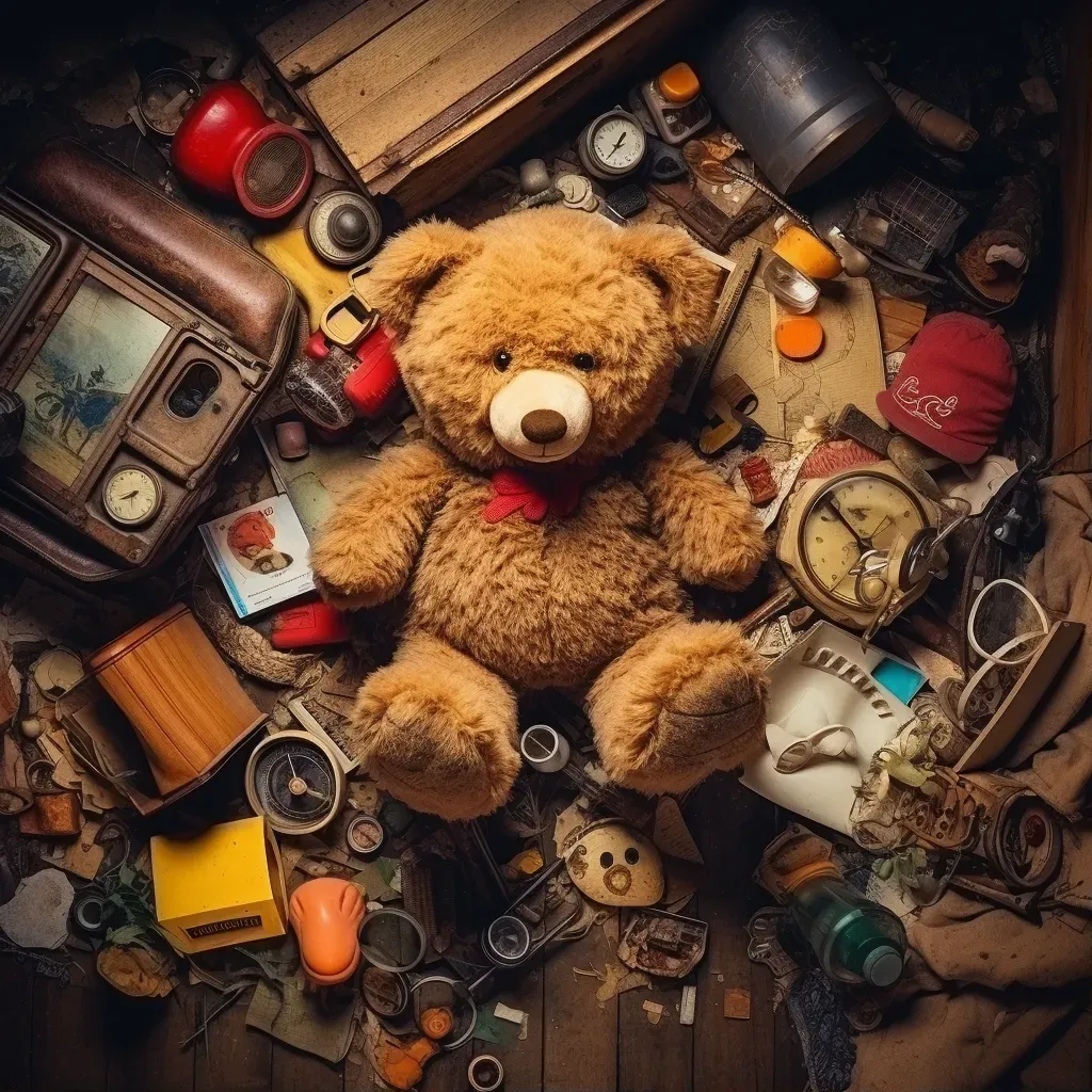 Old teddy bear in sentimental attic - Image 1