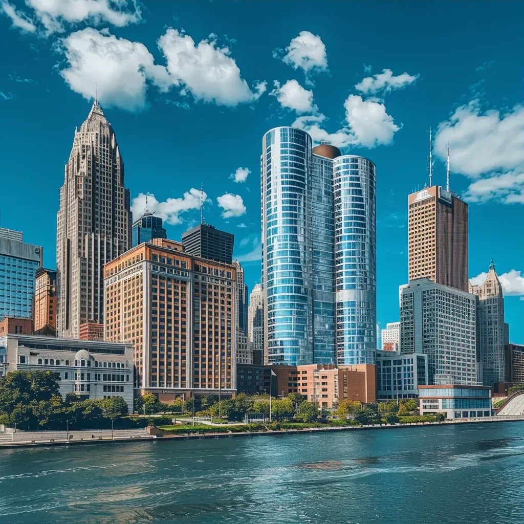 Detroit Skyline River