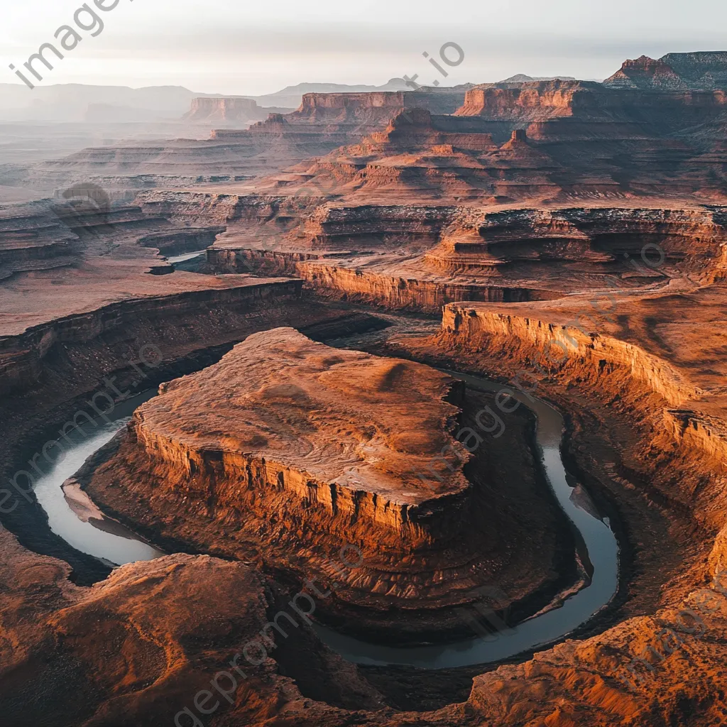 Aerial view of layered canyon formations - Image 1