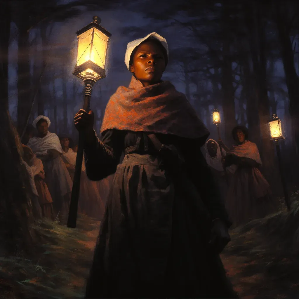 Harriet Tubman leading escaped slaves to freedom - Image 1