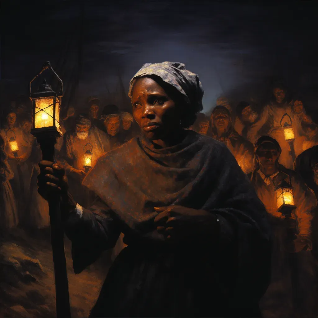 Harriet Tubman leading escaped slaves to freedom - Image 2