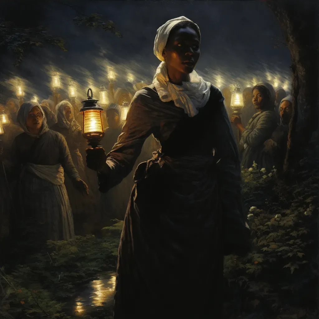 Harriet Tubman leading escaped slaves to freedom - Image 3