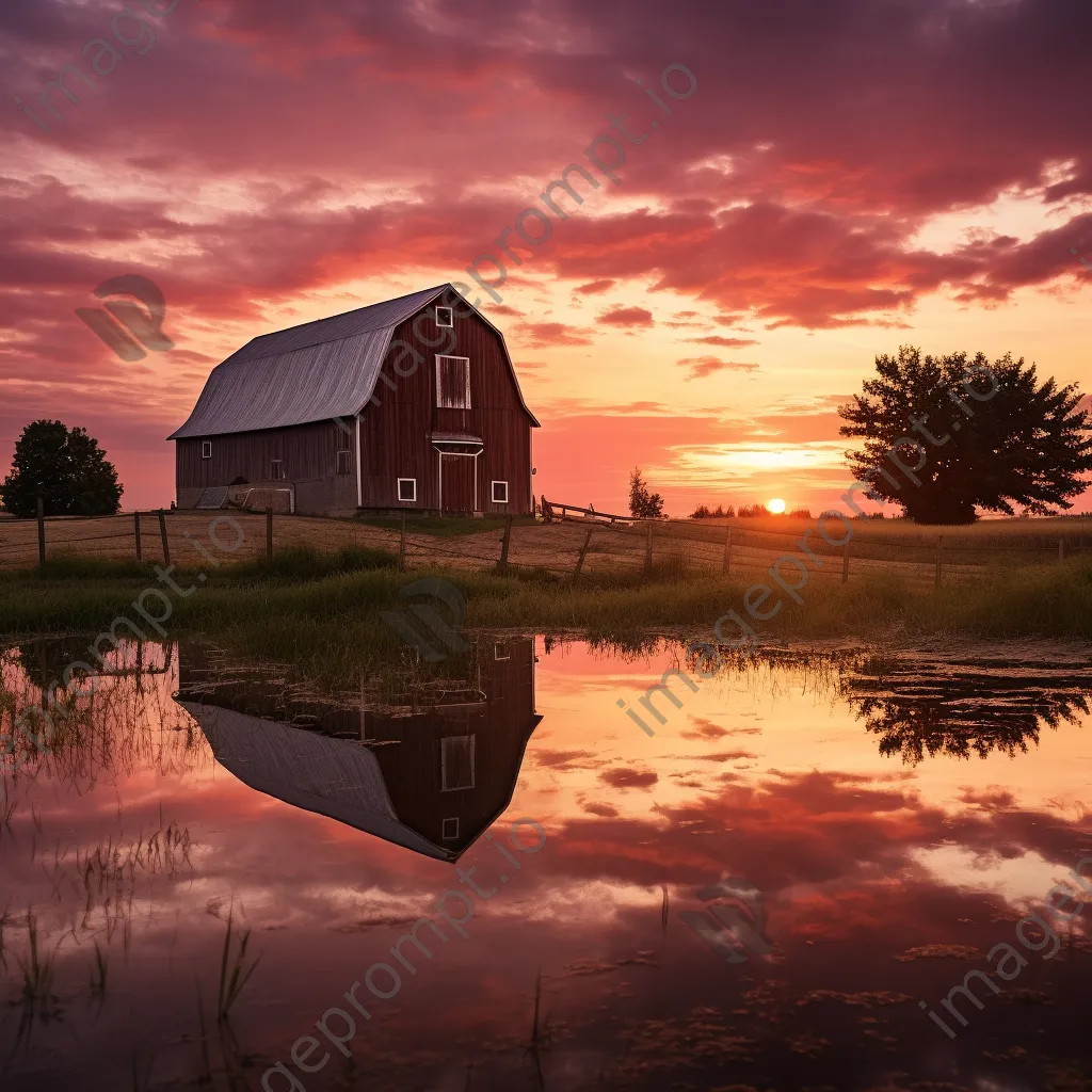 Charming barn with summer sunset - Image 4