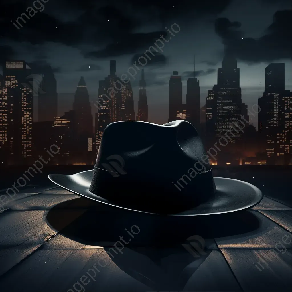 Low poly styled Fedora hat in Film Noir aesthetic - Image 1