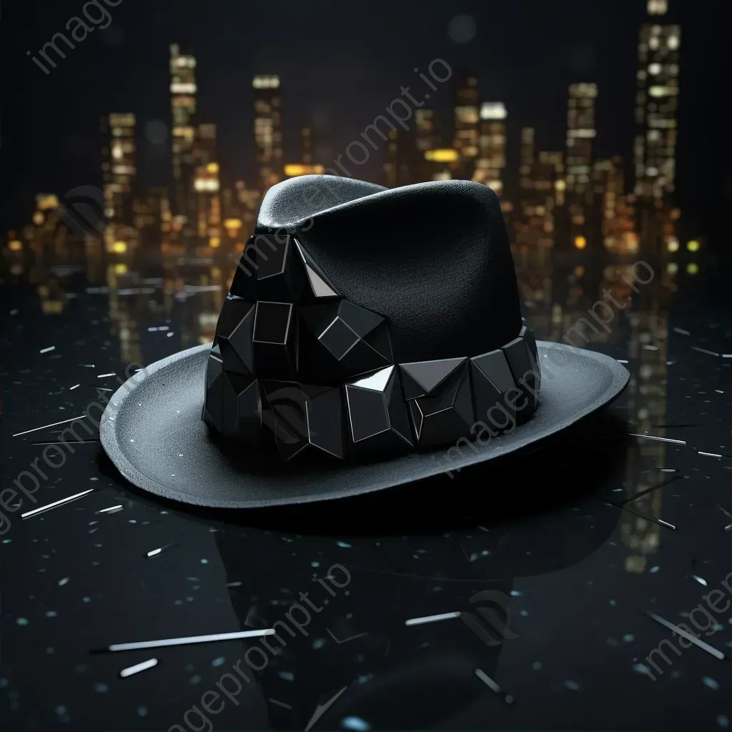 Low poly styled Fedora hat in Film Noir aesthetic - Image 2