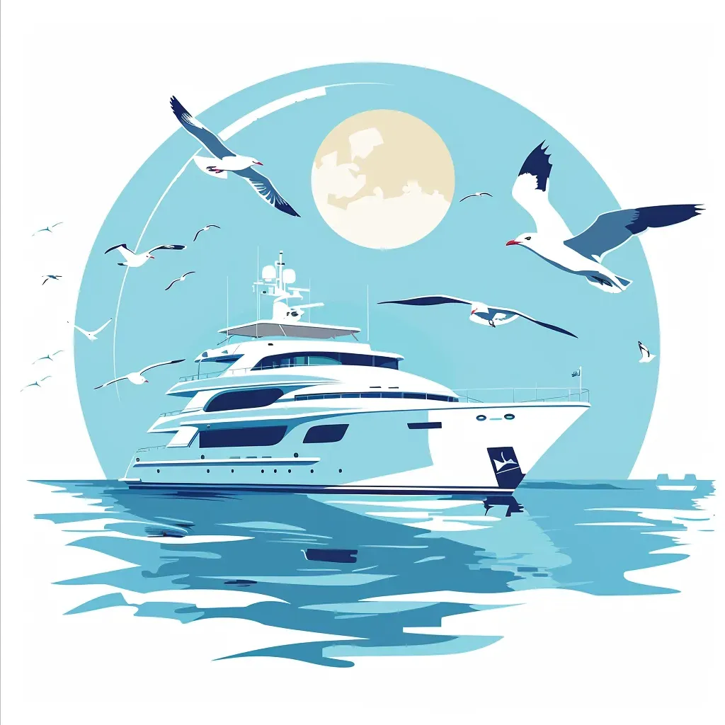 Yacht Charter Logo with Luxury Yachts on Crystal Blue Waters - Image 1