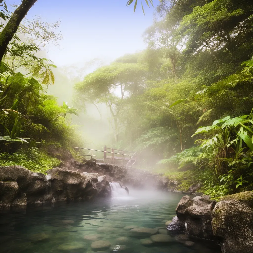 Hot spring oasis waterfall - Image 1