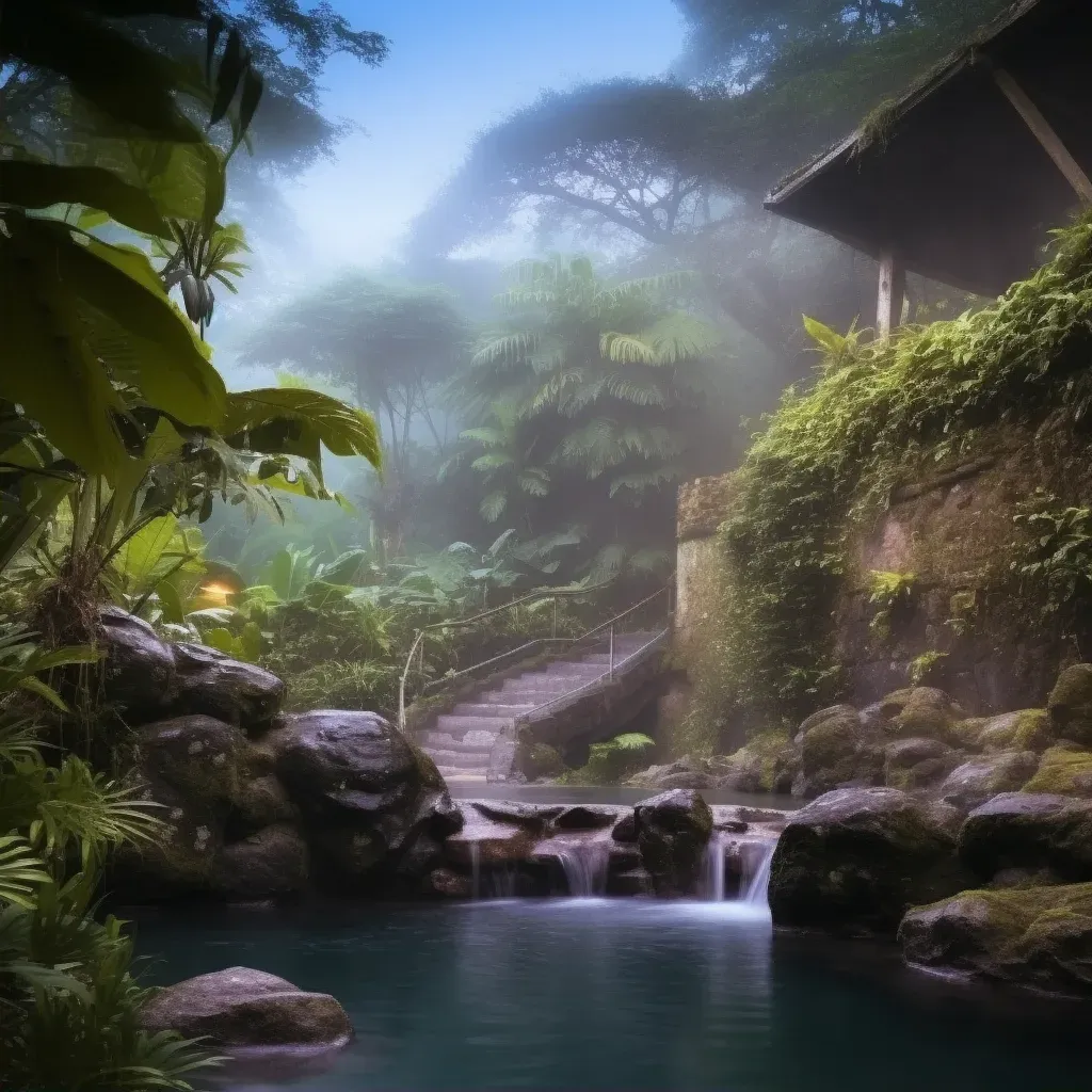 Hot spring oasis waterfall - Image 2