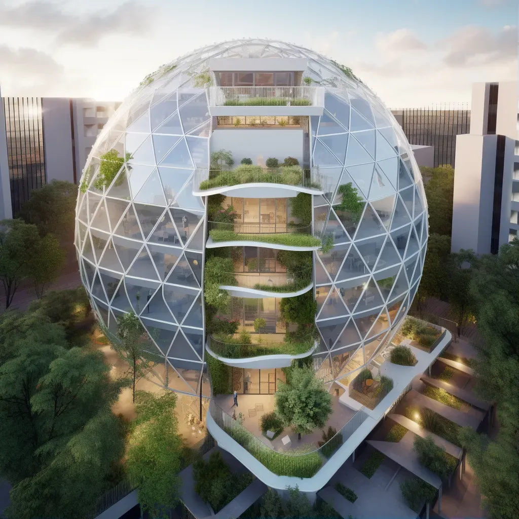 Green architecture complex with self-sustaining biodomes - Image 1