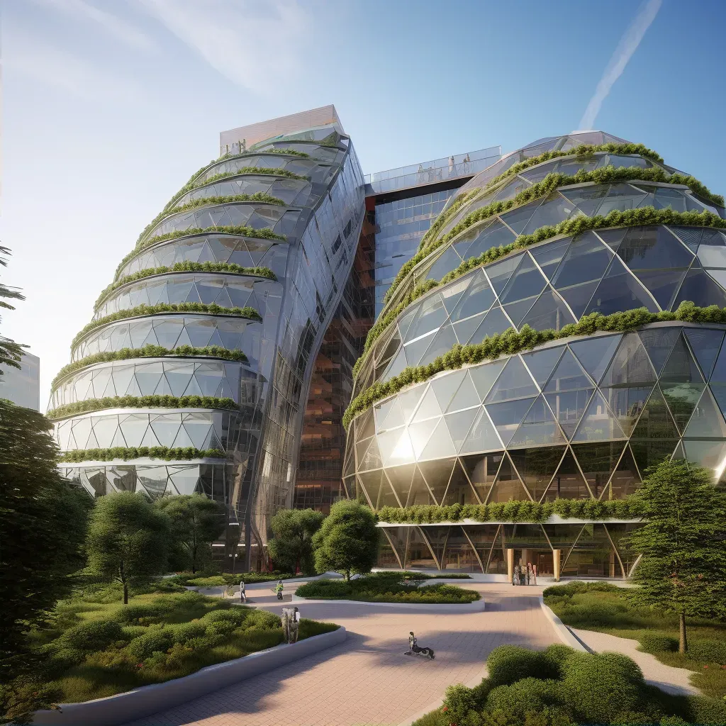 Green architecture complex with self-sustaining biodomes - Image 2