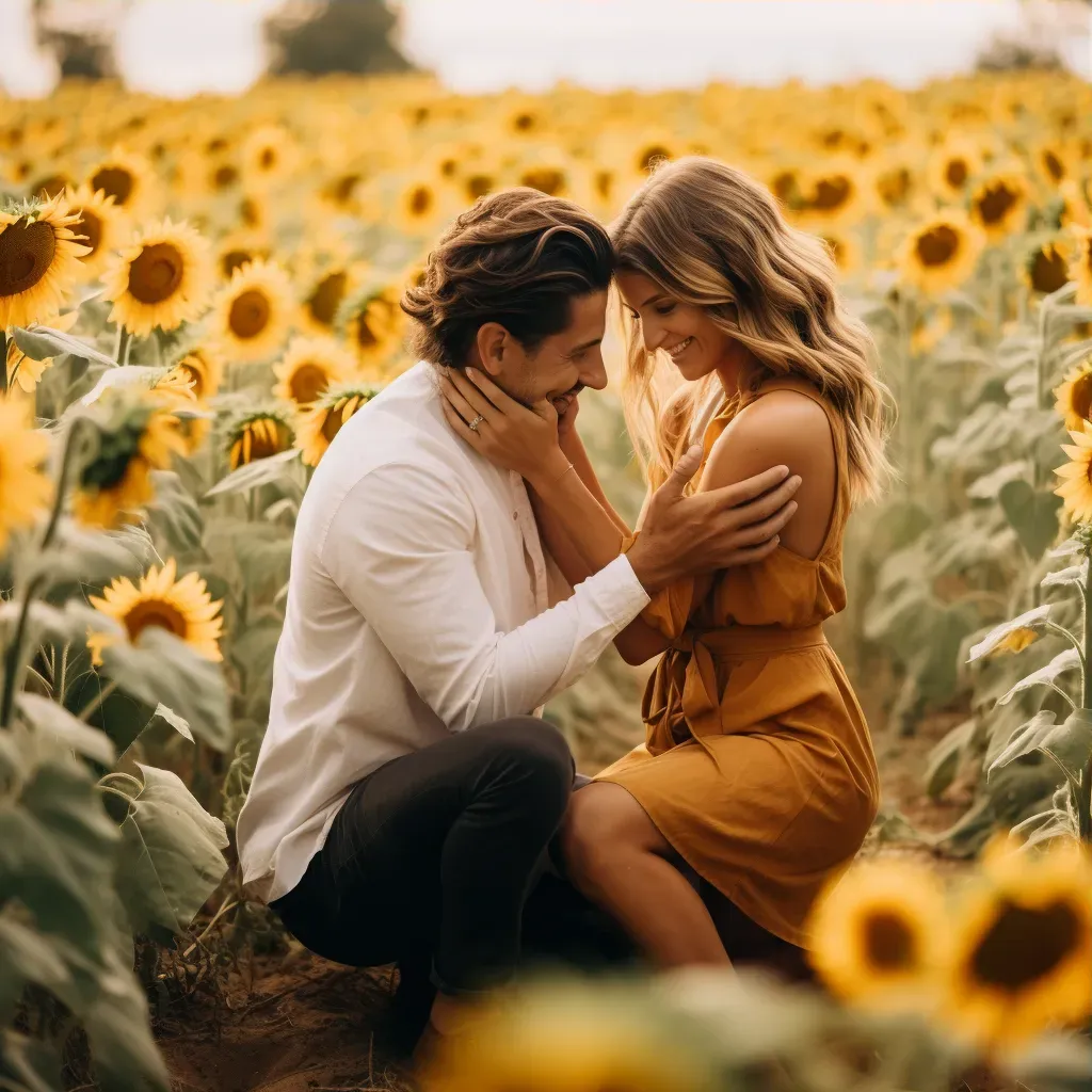 Proposal couple sunflower field - Image 3